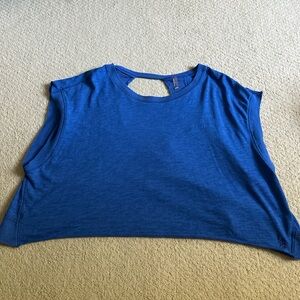 Free People Royal Blue Open Back Tee